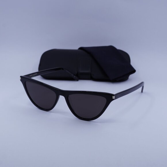 Saint Laurent SL550 SLIM 001 Sunglasses Black Cat Eye Frame, Black Lenses - Picture 11 of 11